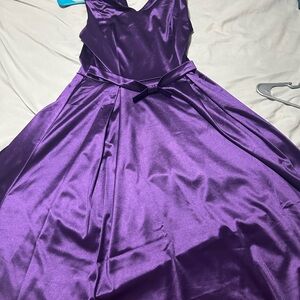 Elegant Purple Satin Dress brand new party fancy